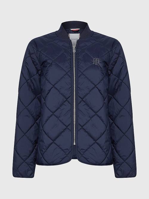 Ženske Tommy Hilfiger TH Protect Quilted Bomber Jakna Plava | TH374UHE