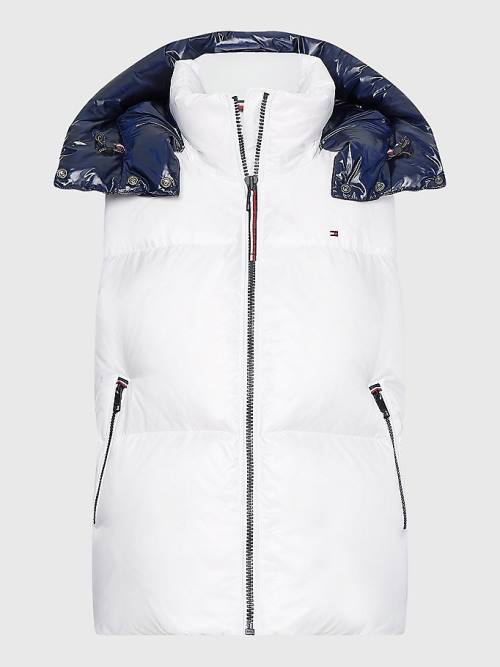 Ženske Tommy Hilfiger TH Protect Relaxed Down Puffer Vest Kaputi Bela | TH203UKH