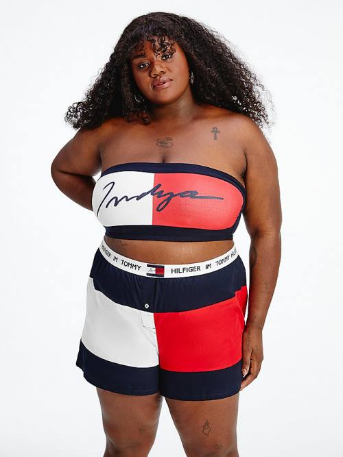 Ženske Tommy Hilfiger TOMMYXINDYA Curve Bandeau Donji veš Plava | TH382VQN