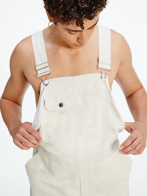 Ženske Tommy Hilfiger TOMMYXINDYA Satin Dungarees Haljine Bež | TH486ZFQ