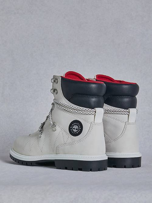 Ženske Tommy Hilfiger TOMMYXTIMBERLAND Waterproof Cleated Hiking Čizme Bela | TH367PLO