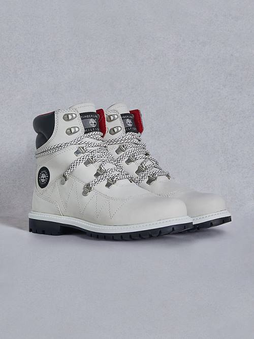 Ženske Tommy Hilfiger TOMMYXTIMBERLAND Waterproof Cleated Hiking Čizme Bela | TH367PLO