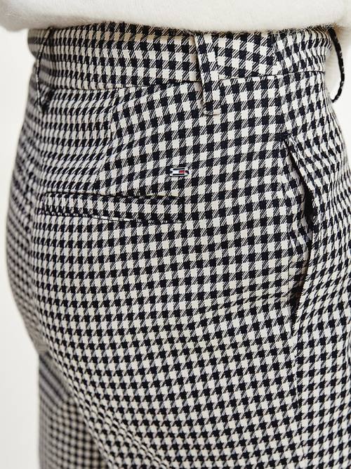 Ženske Tommy Hilfiger Tapered Houndstooth Virgin Wool Pantalone Plava | TH153RKB