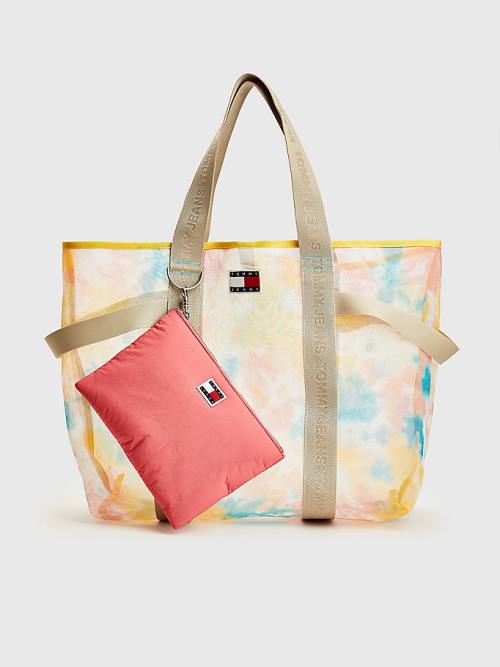 Ženske Tommy Hilfiger Tie-Dye Mesh Weekender Tote Torbe Bela | TH185TOL