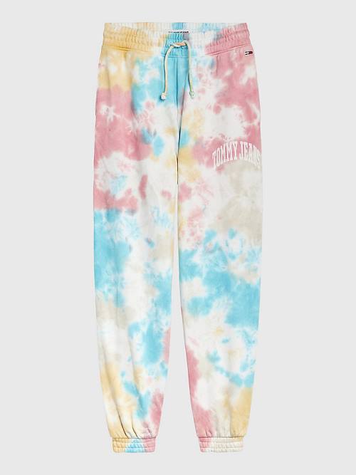 Ženske Tommy Hilfiger Tie-Dye Relaxed Fit Joggers Pantalone Bela | TH689KSF