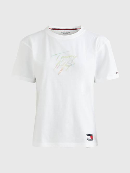 Ženske Tommy Hilfiger Tommy 85 Pastel Logo Majice Bela | TH814UMA