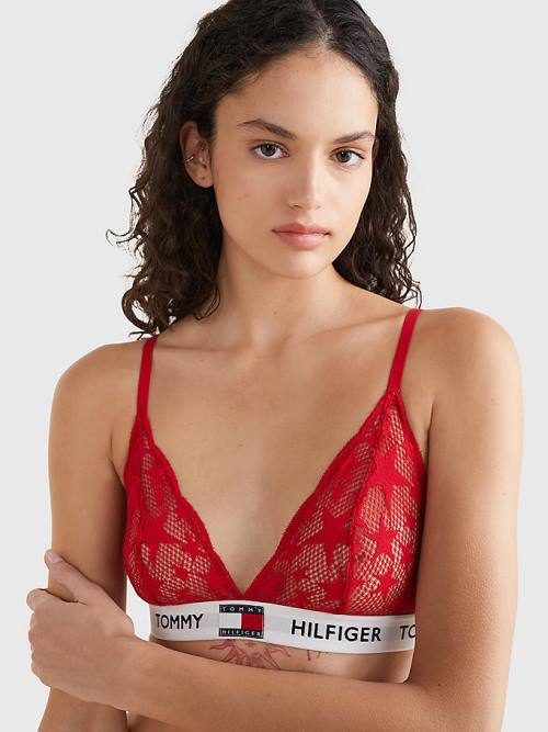 Ženske Tommy Hilfiger Tommy 85 Star Lace Triangle Bra Donji veš Crveni | TH723CFI