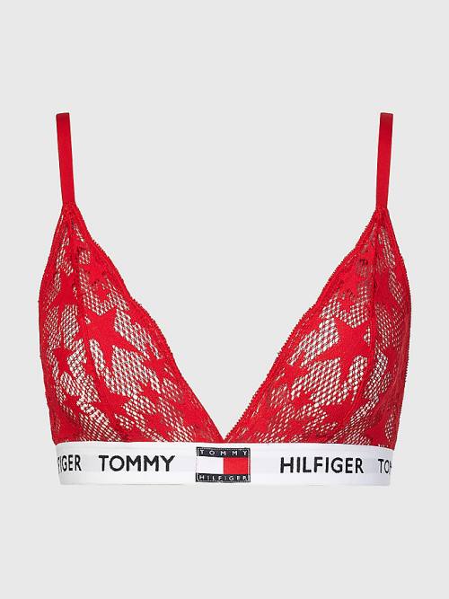 Ženske Tommy Hilfiger Tommy 85 Star Lace Triangle Bra Donji veš Crveni | TH723CFI