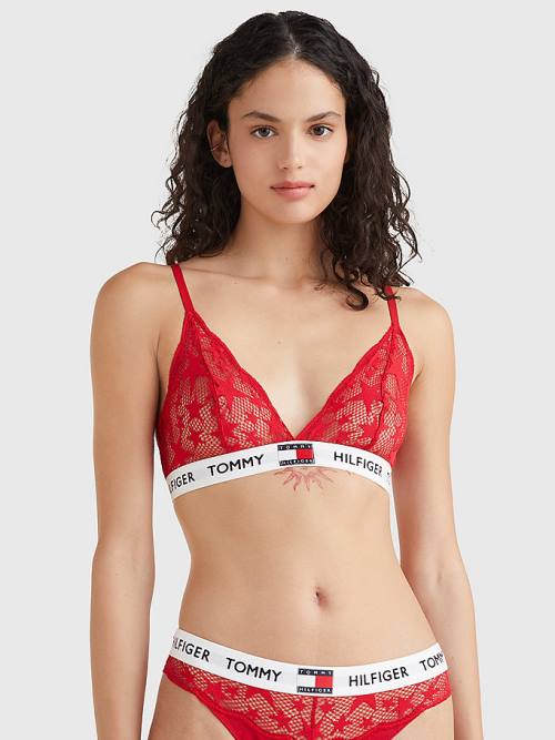 Ženske Tommy Hilfiger Tommy 85 Star Lace Triangle Bra Donji veš Crveni | TH723CFI