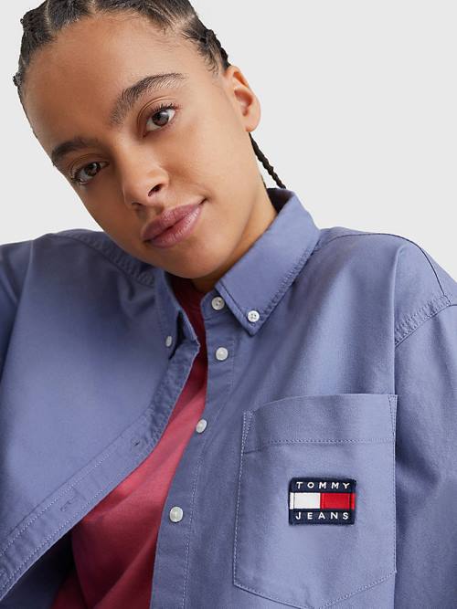 Ženske Tommy Hilfiger Tommy Badge Boyfriend Košulje Ljubičasta | TH345NWD