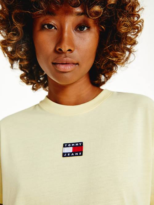 Ženske Tommy Hilfiger Tommy Badge Crew Neck Majice Žuta | TH208SKT