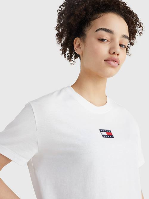 Ženske Tommy Hilfiger Tommy Badge Crew Neck Majice Bela | TH218LZP