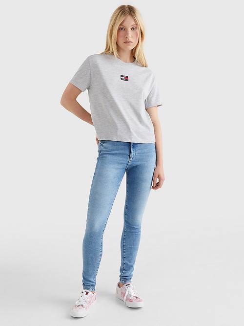 Ženske Tommy Hilfiger Tommy Badge Crew Neck Majice Siva | TH897GLB