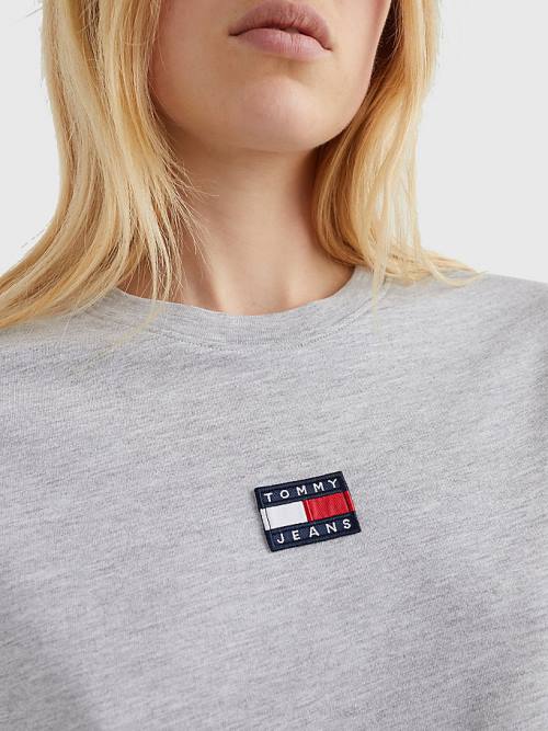 Ženske Tommy Hilfiger Tommy Badge Crew Neck Majice Siva | TH897GLB