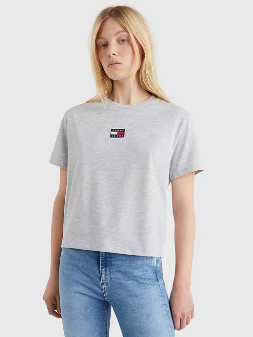 Ženske Tommy Hilfiger Tommy Badge Crew Neck Majice Siva | TH897GLB