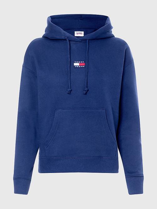 Ženske Tommy Hilfiger Tommy Badge Duks Hoodie Plava | TH031SEQ