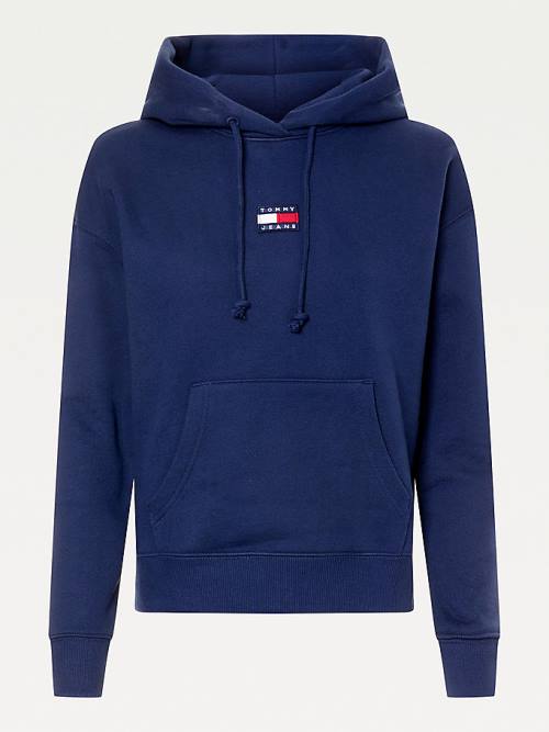 Ženske Tommy Hilfiger Tommy Badge Duks Hoodie Plava | TH031SEQ