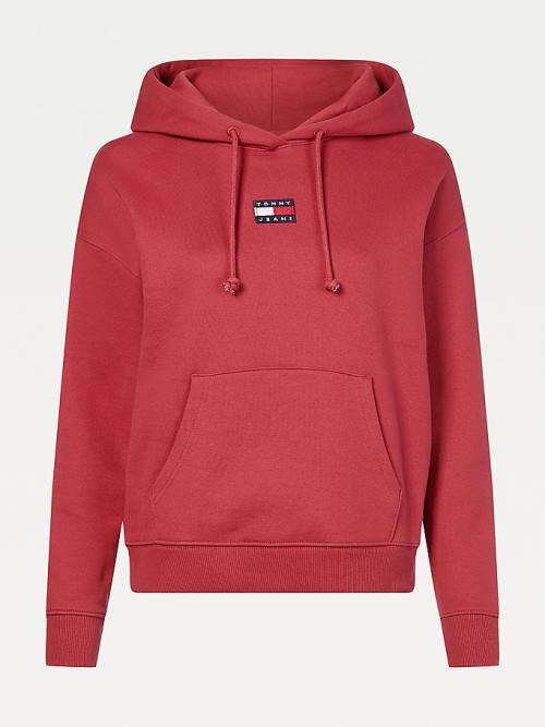 Ženske Tommy Hilfiger Tommy Badge Duks Hoodie Crveni | TH870BWX