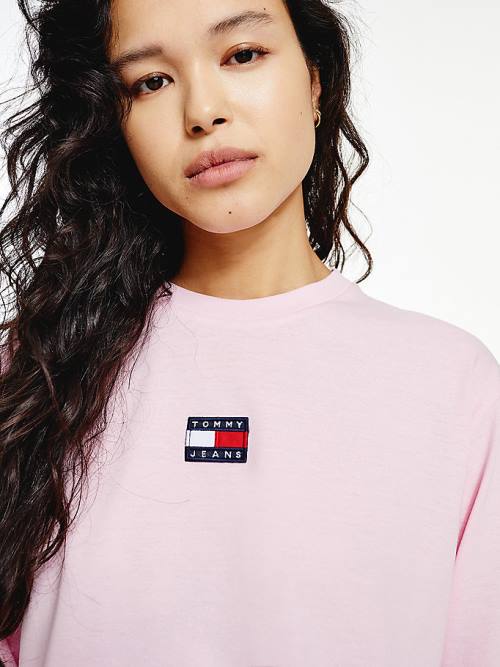 Ženske Tommy Hilfiger Tommy Badge Long Sleeve Majice Roza | TH139KFI