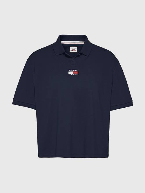 Ženske Tommy Hilfiger Tommy Badge Polo Majice Plava | TH254MVU