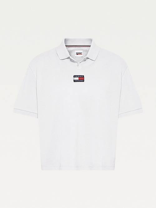 Ženske Tommy Hilfiger Tommy Badge Polo Majice Bela | TH956DHV