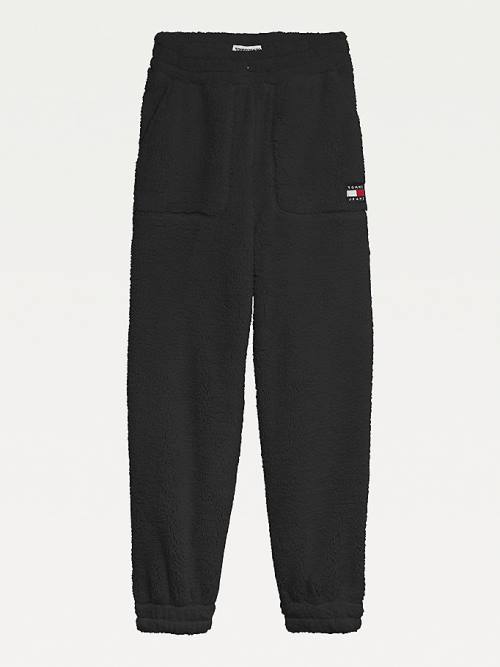 Ženske Tommy Hilfiger Tommy Badge Relaxed Fit Fleece Joggers Pantalone Crna | TH178MKE