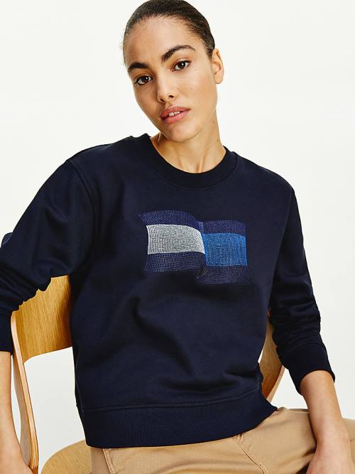 Ženske Tommy Hilfiger Tommy Icons Crew Neck Duksevi Plava | TH239UKW