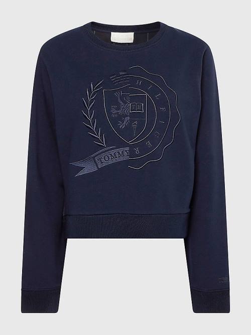 Ženske Tommy Hilfiger Tommy Icons Logo Embroidery Duksevi Plava | TH035XQF