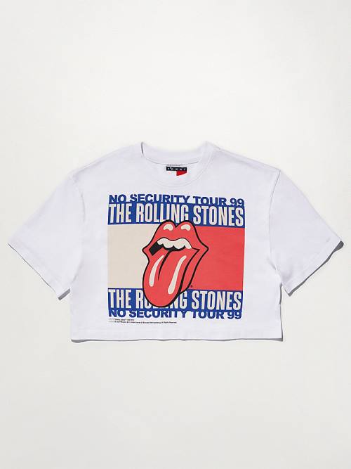 Ženske Tommy Hilfiger Tommy Revisited Rolling Stones Cropped Majice Bela | TH693GTC