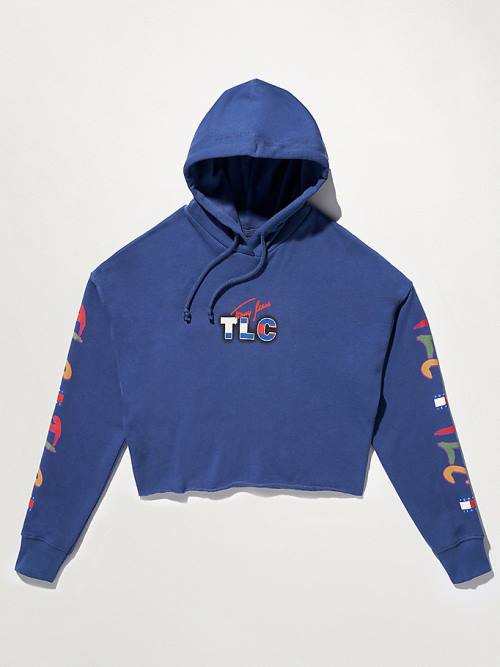 Ženske Tommy Hilfiger Tommy Revisited TLC Cropped Duks Hoodie Plava | TH679OEM