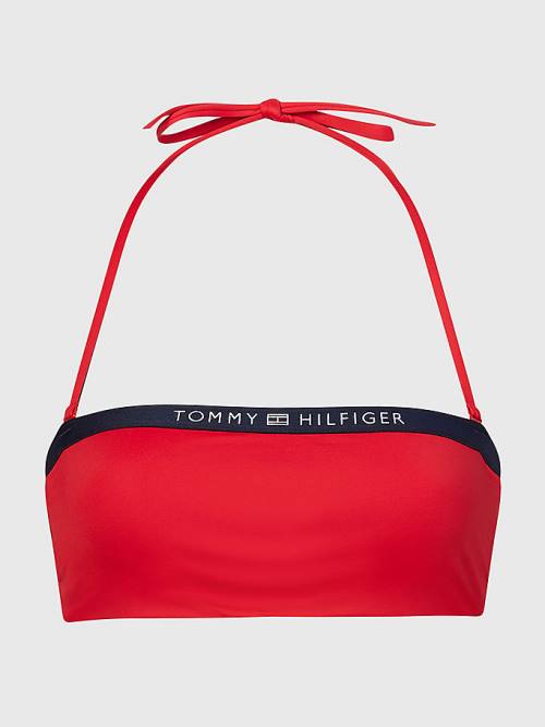 Ženske Tommy Hilfiger Underwired Unpadded Bandeau Bikini Top Kupaći Kostimi Crveni | TH726CZT