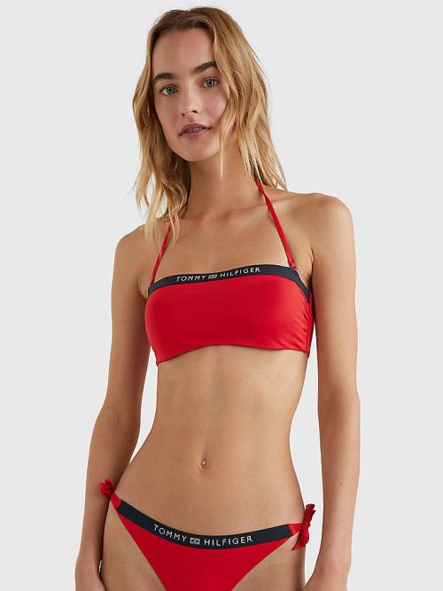 Ženske Tommy Hilfiger Underwired Unpadded Bandeau Bikini Top Kupaći Kostimi Crveni | TH726CZT