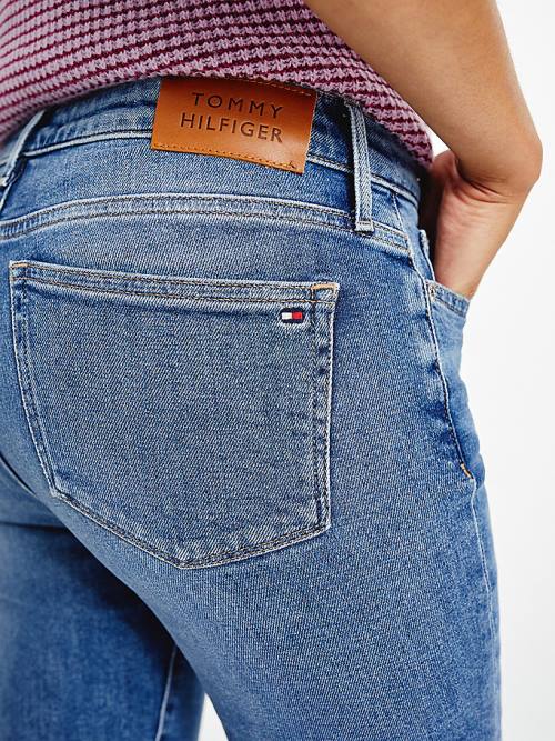 Ženske Tommy Hilfiger Venice Mid Rise Slim Faded Farmerke Denim Plava | TH249BPG