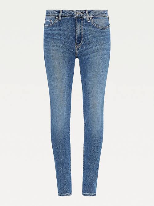 Ženske Tommy Hilfiger Venice Mid Rise Slim Faded Farmerke Denim Plava | TH249BPG