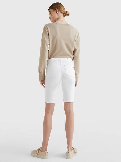 Ženske Tommy Hilfiger Venice Slim White Denim Šortsevi Bela | TH514UDJ