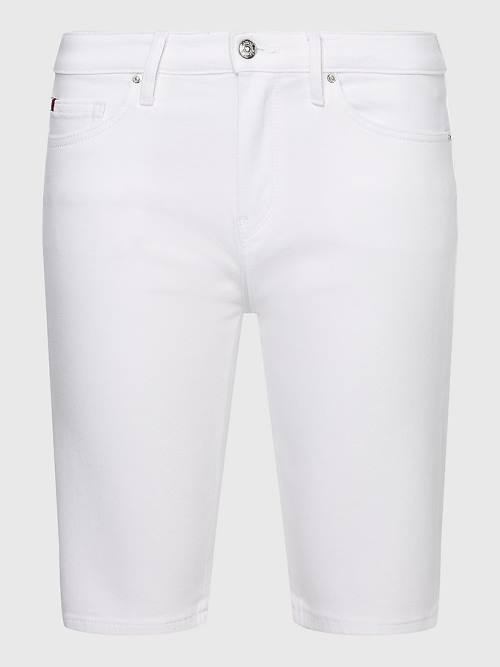 Ženske Tommy Hilfiger Venice Slim White Denim Šortsevi Bela | TH514UDJ