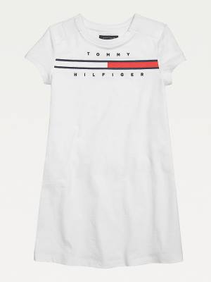 Djevojčice Tommy Hilfiger Adaptive Logo Pure Cotton Haljine Roza | TH254MFP