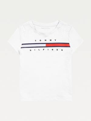 Djevojčice Tommy Hilfiger Adaptive Pure Cotton Logo Majice Bela | TH536SFM