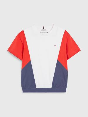 Djevojčice Tommy Hilfiger Colour-Blocked Organic Cotton Knit Majice Plava | TH347FWX