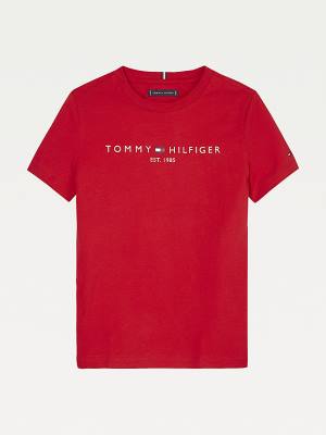 Djevojčice Tommy Hilfiger Essential Organic Cotton Logo Majice Crveni | TH109DBU