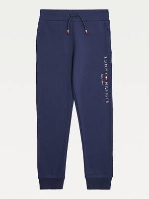 Djevojčice Tommy Hilfiger Essential Organic Cotton Logo Joggers Pantalone Plava | TH260ZSM