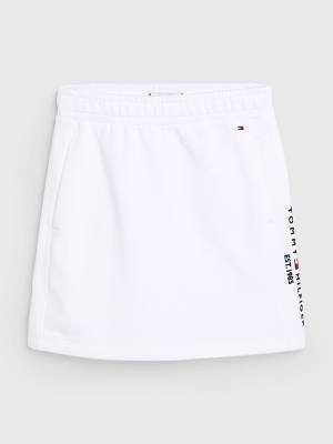 Djevojčice Tommy Hilfiger Essential Straight Logo Suknje Bela | TH053VBP