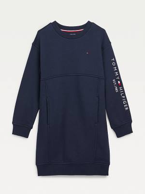 Djevojčice Tommy Hilfiger Essential Sweatshirt Haljine Plava | TH750VWP