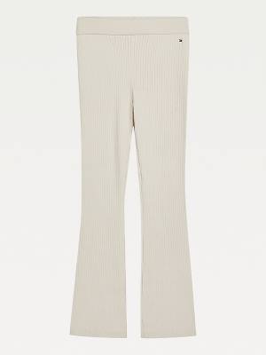 Djevojčice Tommy Hilfiger Flared Rib-Knit Pantalone Bež | TH057KAT