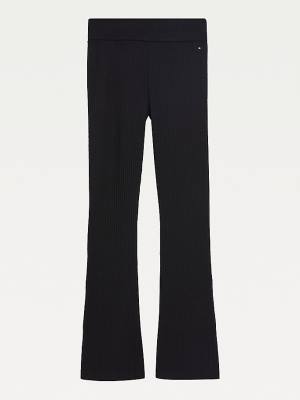 Djevojčice Tommy Hilfiger Flared Rib-Knit Pantalone Crna | TH201FEP