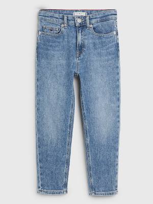 Djevojčice Tommy Hilfiger High Rise Tapered Farmerke Denim Plava | TH936IFU