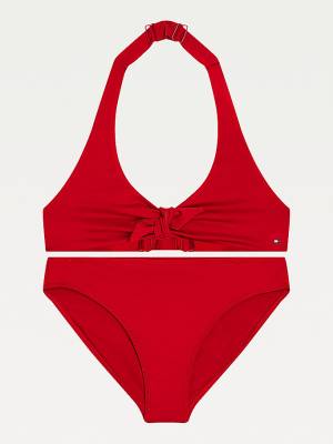 Djevojčice Tommy Hilfiger Knot Front Triangle Bikini Set Kupaći Kostimi Crveni | TH178AQC