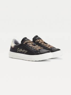 Djevojčice Tommy Hilfiger Leopard Low-Top Patike Crna | TH746LMB