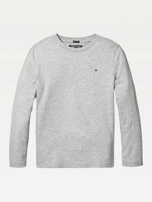 Djevojčice Tommy Hilfiger Long-Sleeve Organic Cotton Majice Siva | TH527TYG