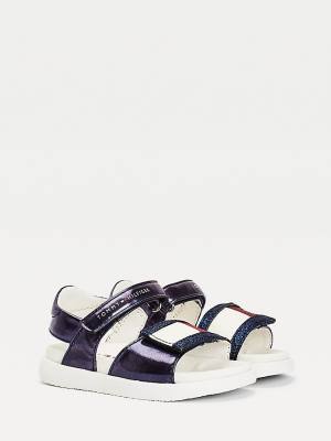 Djevojčice Tommy Hilfiger Metallic Flag Glitter Sandale Plava | TH249XBS